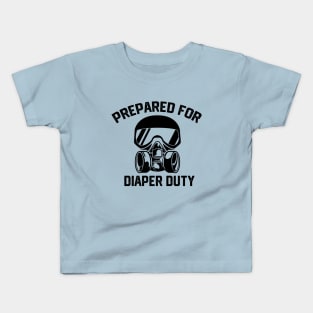 Hilarious Diaper duty gear Changing Parenting Jokes Gift - Prepared for Diaper Duty Kids T-Shirt